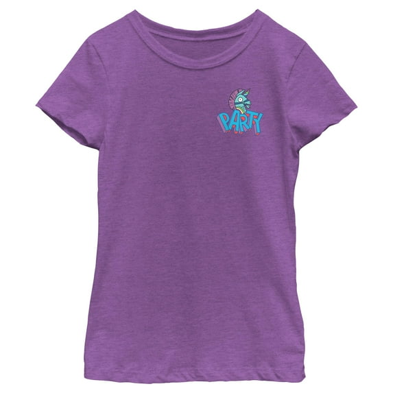 Girl's Fortnite Rainbow Smash Party Graphic Tee Purple Berry Medium