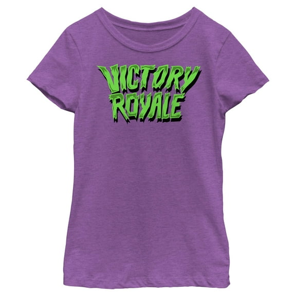 Girl's Fortnite Victory Royale Slime  Graphic Tee Purple Berry Large