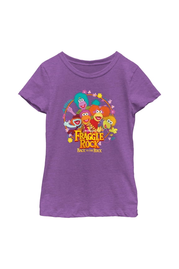 Girl's Fraggle Rock Floral Creatures Graphic T-Shirt
