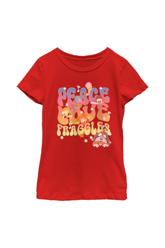Girl's Fraggle Rock Peace and Love Graphic T-Shirt