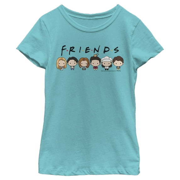 Girl's Friends Chibi Characters Graphic T-Shirt