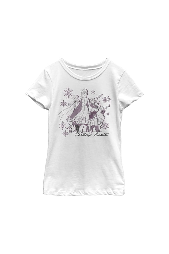 Girl's Frozen 2 Elsa Believe Watercolor  Graphic Tee White Medium