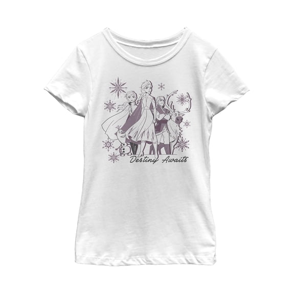 Girl's Frozen 2 Elsa Believe Watercolor Graphic Tee White Medium