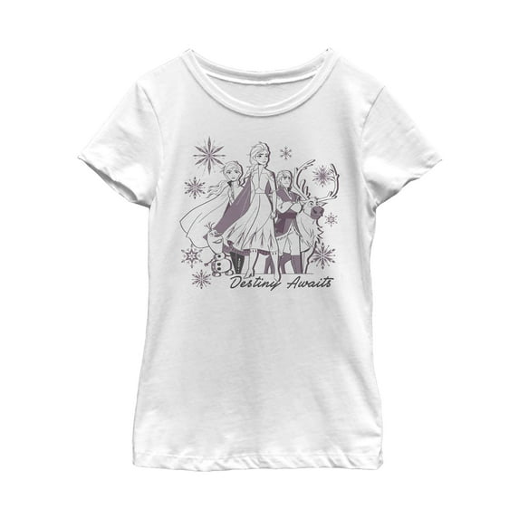 Girl's Frozen 2 Elsa Believe Watercolor Graphic Tee White Small