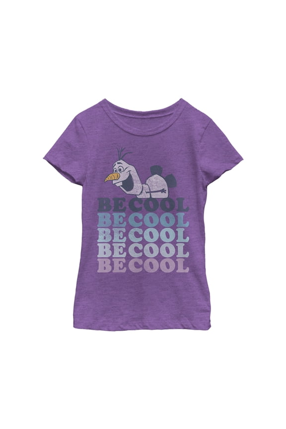 Girl's Frozen 2 Olaf Be Cool Graphic Tee Purple Berry Small