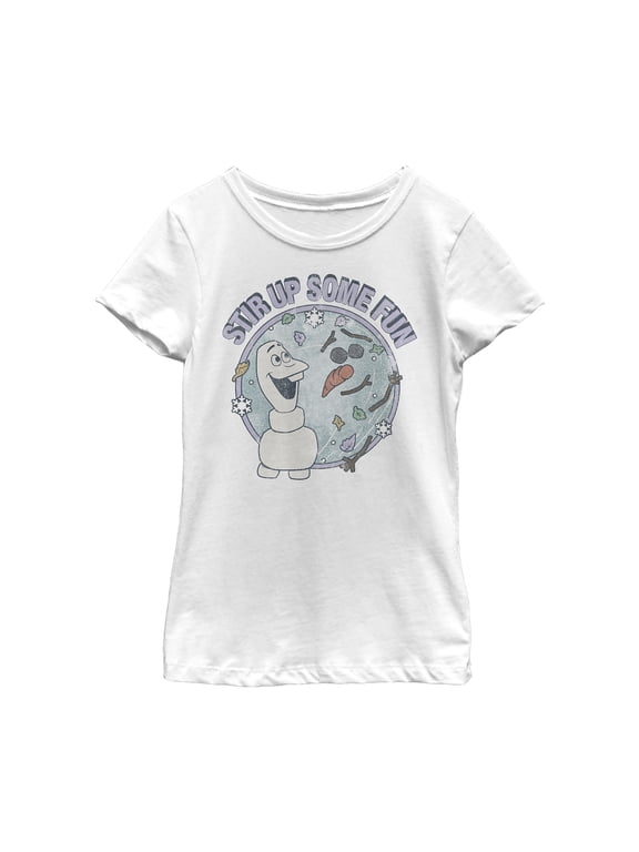 Girl's Frozen 2 Olaf Stir Up Fun Graphic Tee White Large