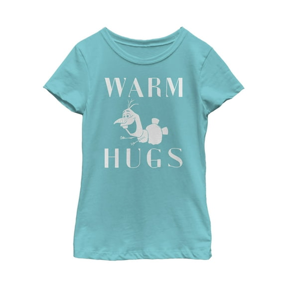 Girl's Frozen 2 Olaf Warm Hugs Graphic Tee Tahiti Blue X Large