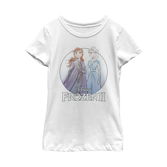 Girl's Frozen 2 Sister Circle Logo  Graphic Tee White X Large