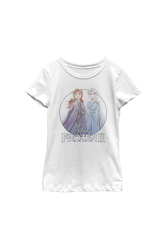 Girl's Frozen 2 Sister Circle Logo  Graphic Tee White X Large