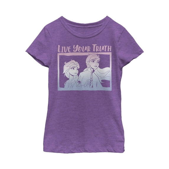 Girl's Frozen 2 Sister Live Truth Graphic Tee Purple Berry Small
