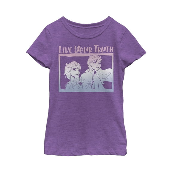 Girl's Frozen 2 Sister Live Truth  Graphic Tee Purple Berry X Small