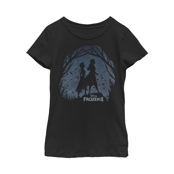 Girl's Frozen 2 Sister Shadows  Graphic Tee Black X Large