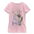 thumbnail image 1 of Girl's Frozen Christmas Olaf Season  Graphic Tee Light Pink Medium, 1 of 3