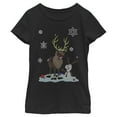 thumbnail image 1 of Girl's Frozen Christmas Sweater Friends  Graphic Tee Black X Small, 1 of 3