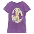 thumbnail image 1 of Girl's Frozen Easter Egg Silhouettes Graphic Tee Purple Berry Large, 1 of 4
