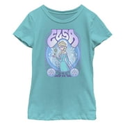 Girls Frozen Elsa Let It Go Portrait Graphic T-Shirt