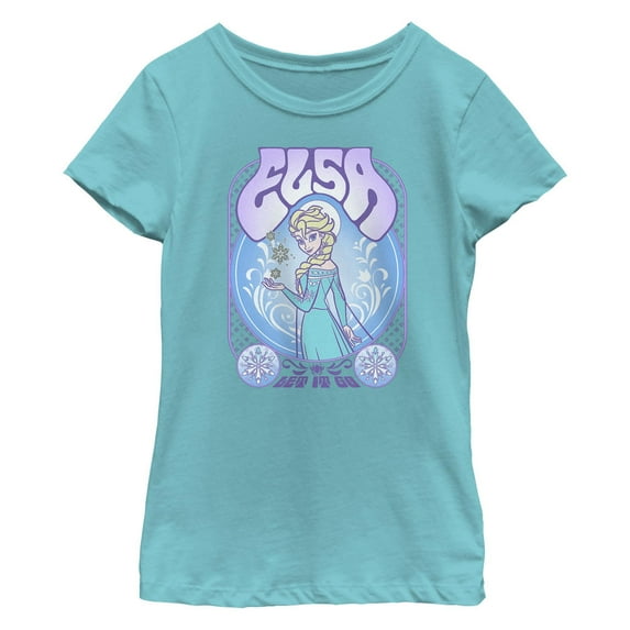 Girl's Frozen Elsa Let It Go Portrait Graphic T-Shirt