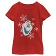 thumbnail image 1 of Girl's Frozen Olaf Smile  Graphic Tee Red Large, 1 of 4