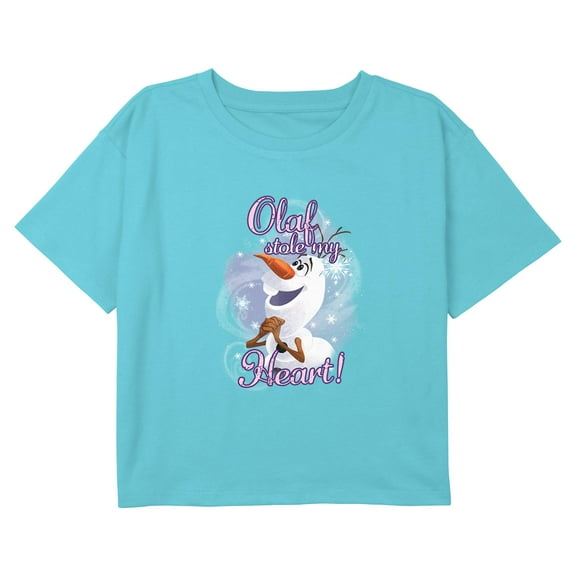 Girl's Frozen Stole My Heart Graphic Cropped T-Shirt