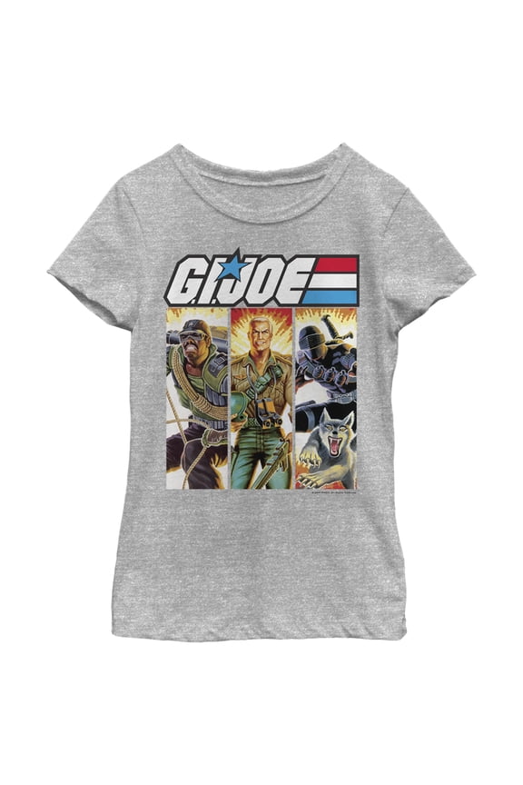 Girl's GI Joe Comic Panels Graphic Tee Athletic Heather Medium