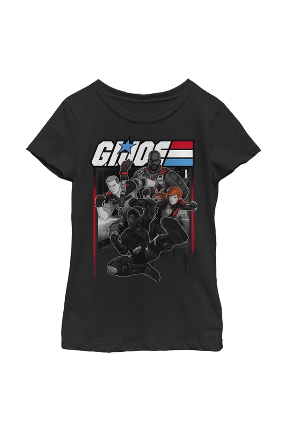 Girl's GI Joe Fight Mode Joes  Graphic Tee Black Large