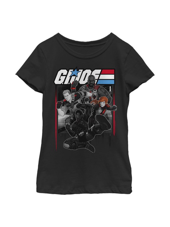 Girl's GI Joe Fight Mode Joes Graphic Tee Black Large
