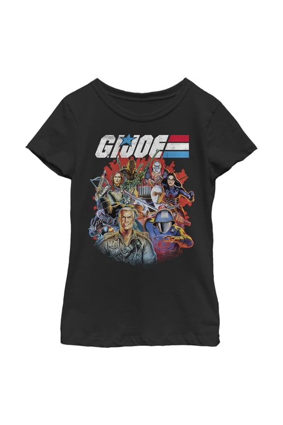 Girl's GI Joe Group Shot Graphic Tee Black Small