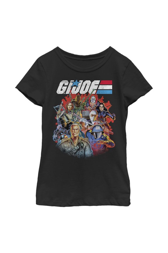 Girl's GI Joe Group Shot Graphic Tee Black X Large