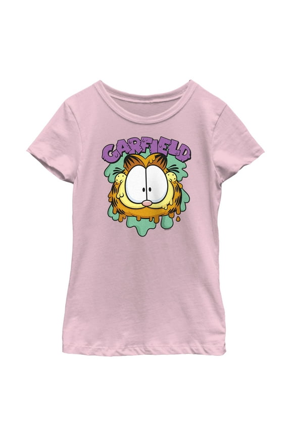 Girl's Garfield Slime Spatter Logo Graphic T-Shirt