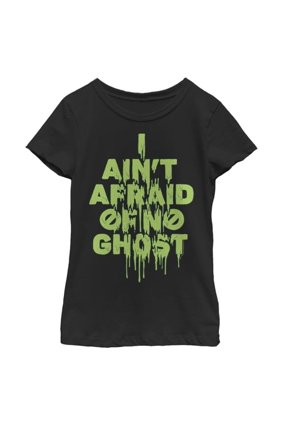 Girl's Ghostbusters I Ain't Afraid of No Ghost Streak Graphic Tee Black X Large