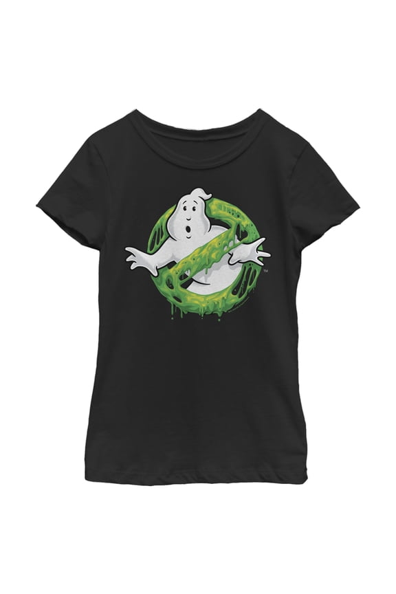 Girl's Ghostbusters Slime Logo Graphic Tee Black Large