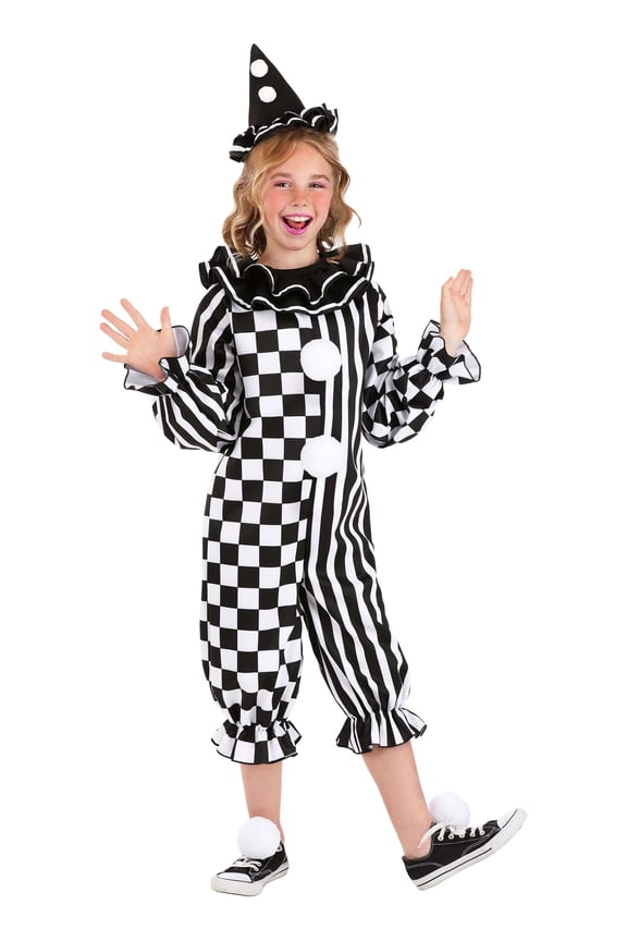 Girl's Giddy Gothic Clown Costume