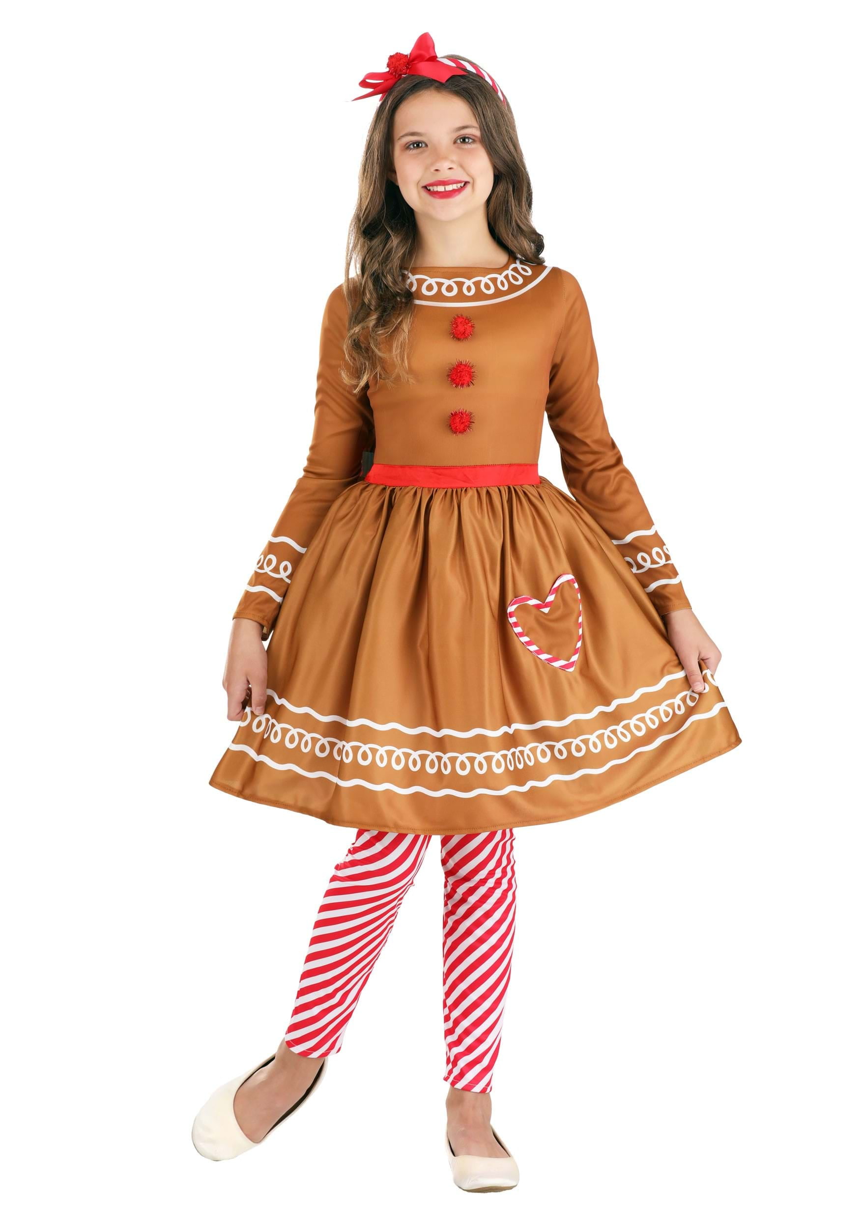 Girl's Gingerbread Costume Dress - Walmart.com