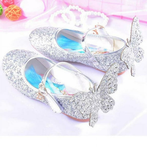 Girl’s Glitter Dress Shoes Butterfly Sparkly weeding shchool Shoes