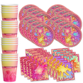thumbnail image 1 of Girl's Glitter Slime Making Birthday Party Supplies Set Plates Napkins Cups Tableware Kit for 16, 1 of 8