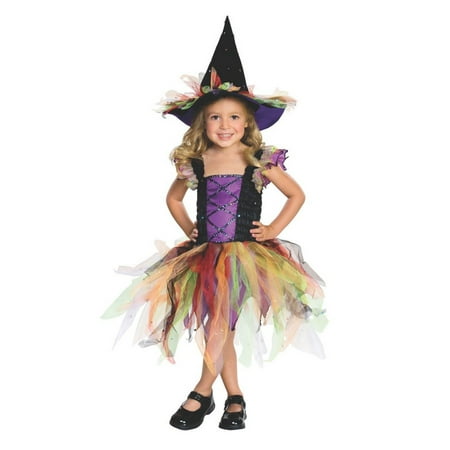 Lets Pretend Childs Glitter Witch Costume Generic Small Female Kids Black Fancy Dress Party Book Week Halloween