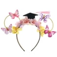 thumbnail image 1 of Girl's Graduation Photo Props Set Butterfly Floral Headband Academic Cap For Kids Celebration Fairy Flower Headpiece Hair Wreath, 1 of 5