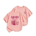 thumbnail image 1 of Girl's Graphic Tees Letter Print Short Sleeve T Shirt Cute Summer Tops, 1 of 5