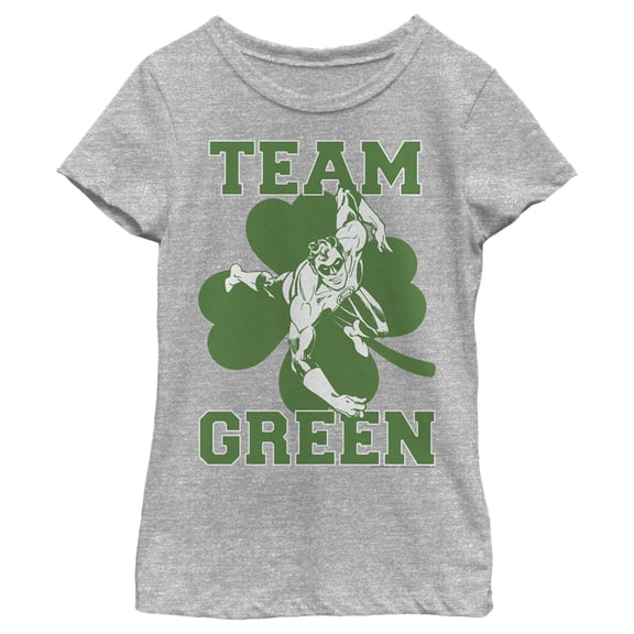 Girl's Green Lantern St. Patrick's Day Team Green Graphic Tee Athletic Heather Medium