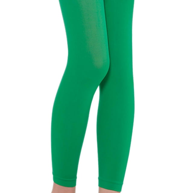 Child Costume Footless Tights Green