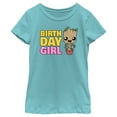 thumbnail image 1 of Girl's Guardians of the Galaxy Birthday Girl Pot Plant Groot Graphic Tee Tahiti Blue Small, 1 of 4