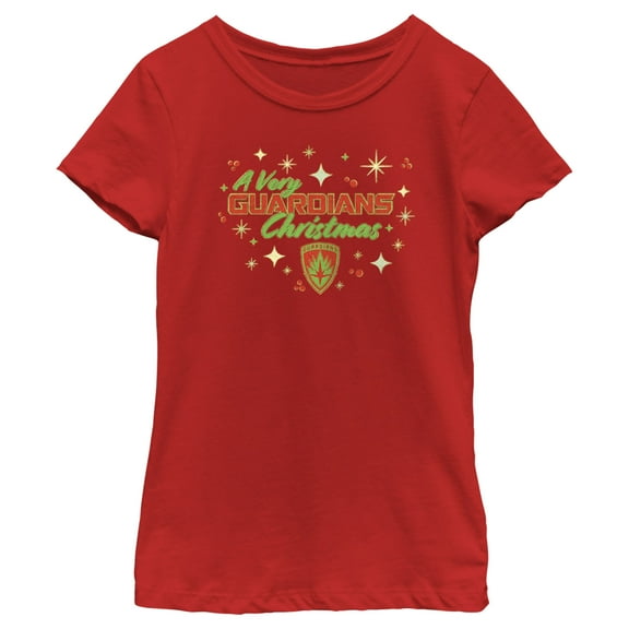 Girl's Guardians of the Galaxy Holiday Special A Very Guardians Christmas Graphic Tee Red Large
