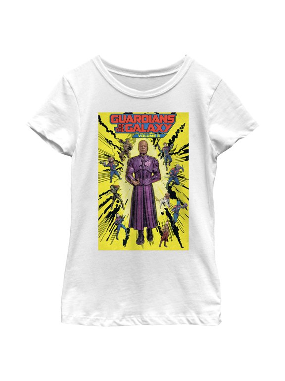 Girl's Guardians of the Galaxy Vol. 3 High Evolutionary Group Comic Book Poster Graphic Tee White X Large