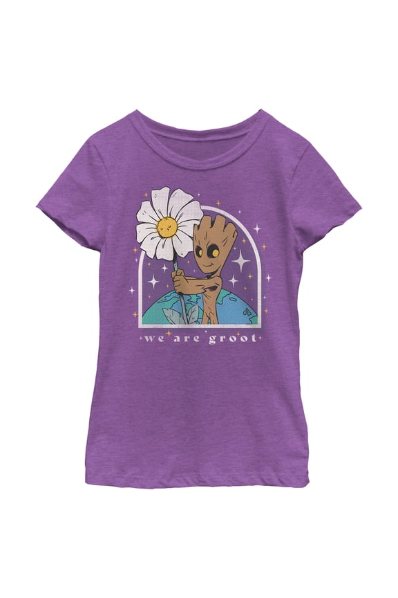 Girl's Guardians of the Galaxy We Are Groot Graphic Tee Purple Berry X Large