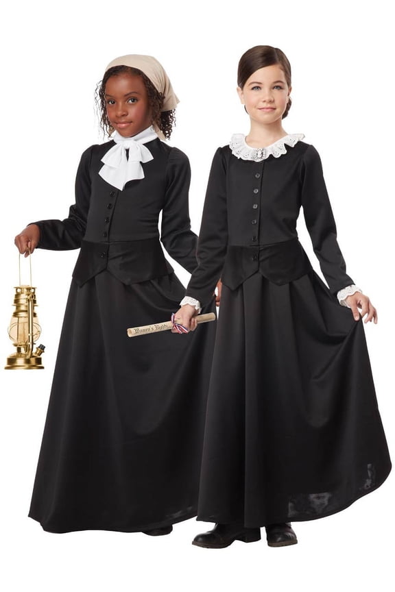 Girl's Harriet Tubman Costume - M Susan B. Anthony/Harriet Tubman/Child Black Medium