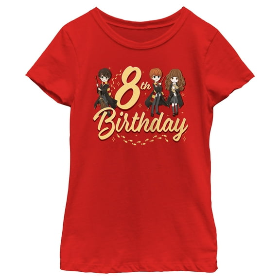 Girl's Harry Potter 8th Birthday Friends Graphic Tee Red X Large