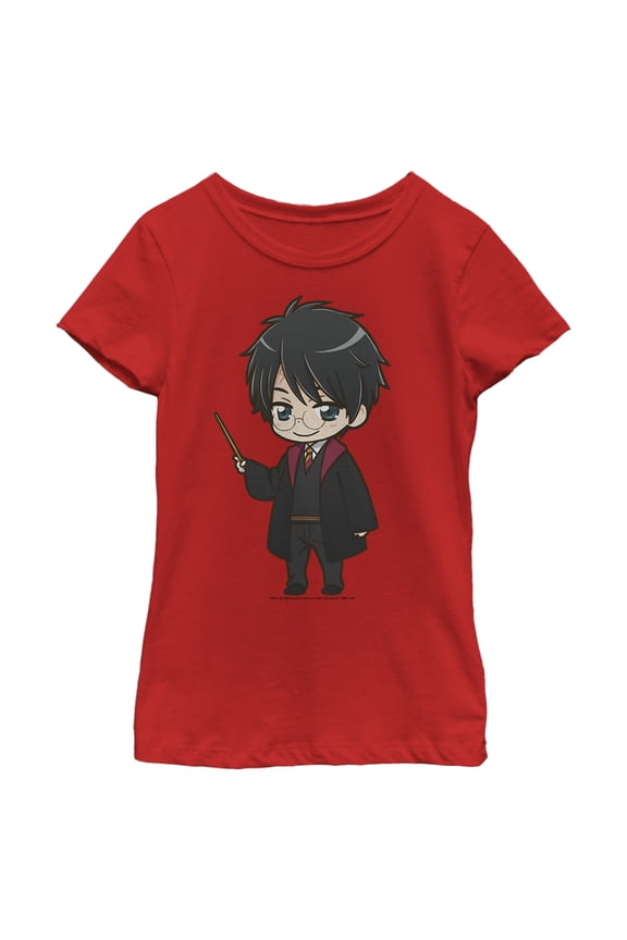 Girl's Harry Potter Anime Cartoon Harry  Graphic Tee Red Medium