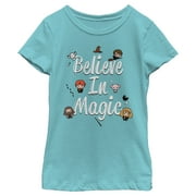 Girl's Harry Potter Believe In Magic  Graphic Tee Tahiti Blue Medium