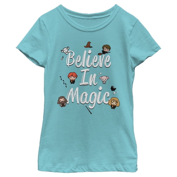 Girl's Harry Potter Believe In Magic Graphic Tee Tahiti Blue Small