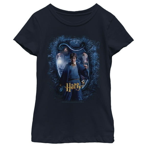 Girl's Harry Potter Chamber Of Secrets Harry Portrait  Graphic Tee Navy Blue X Small